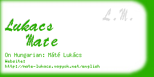 lukacs mate business card