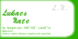 lukacs mate business card